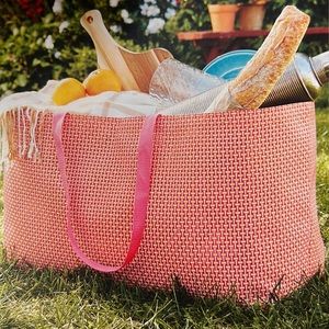 Pink and orange extra-large tote